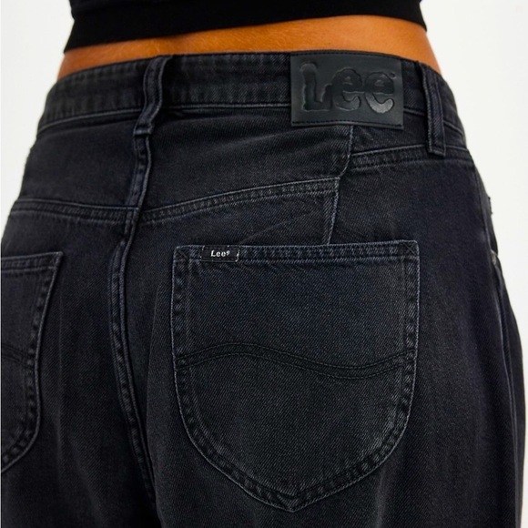 Lee Button-Fly Ankle Jeans baggy oversized black 28 Free People FP - Picture 4 of 4